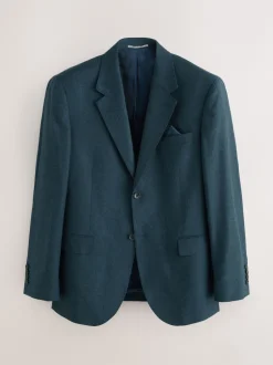 Next Bleu de sarcelle - Ajustement régulier - Veste de costume en flanelle de laine et cachemire mélangées Signature Zignone Best