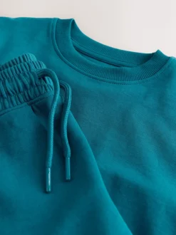 Next Bleu de sarcelle - Ensemble t-shirt et short épais décontracté (3-16ans) Outlet