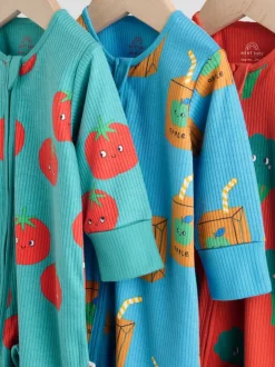 Next Bleu de sarcelle - Lot de 3 dors-bien bébé à fermeture éclair bidirectionnelle (0mois -3ans) New