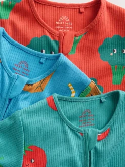 Next Bleu de sarcelle - Lot de 3 dors-bien bébé à fermeture éclair bidirectionnelle (0mois -3ans) New