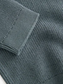 Next Bleu de sarcelle - Manches longues Quarter Zip Knitted Polos (3mths-7yrs) Clearance