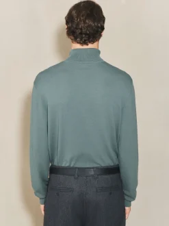 Next Bleu de sarcelle - Polo EDIT en maille à manches longues et col roulé