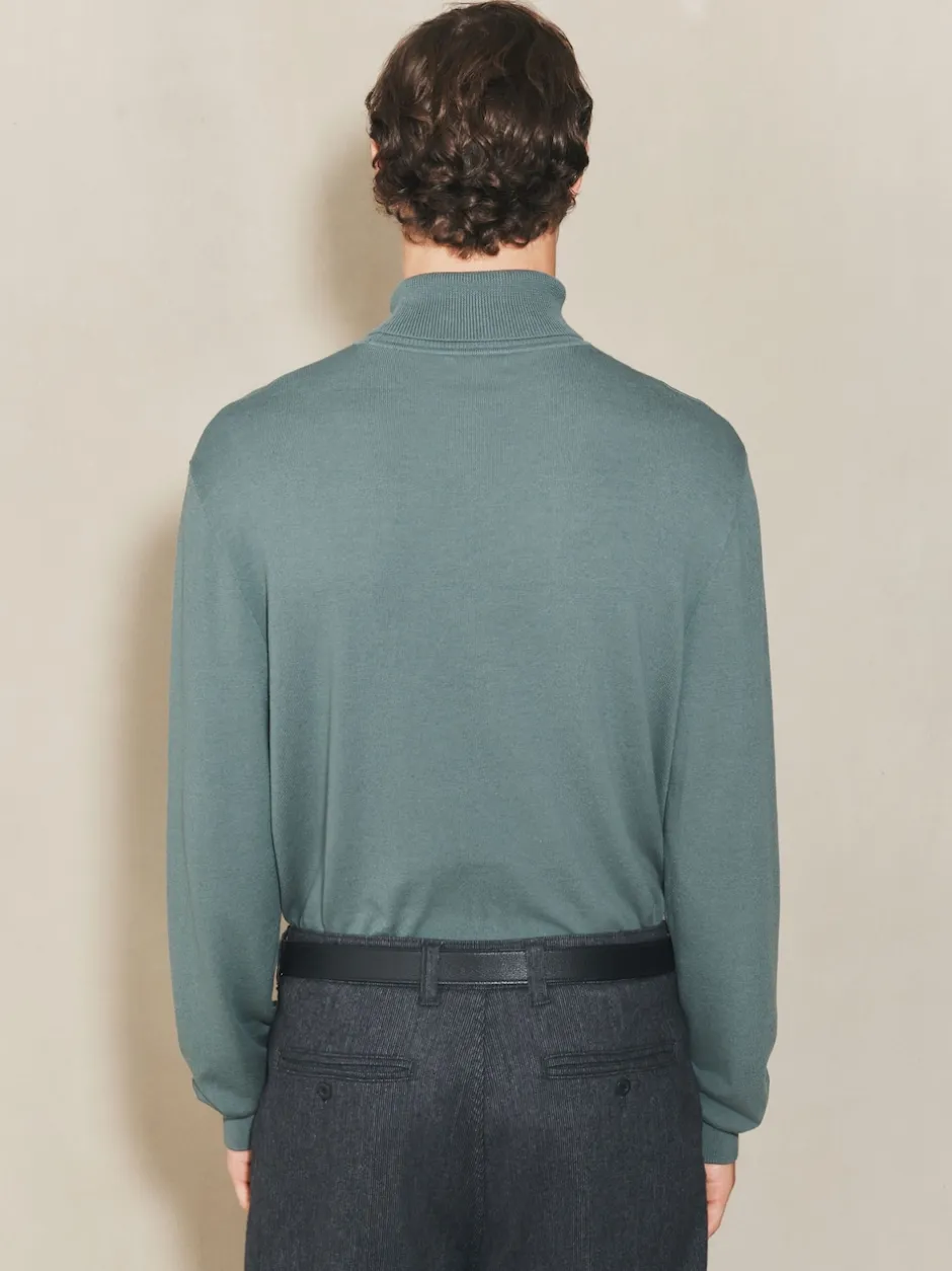 Next Bleu de sarcelle - Polo EDIT en maille à manches longues et col roulé