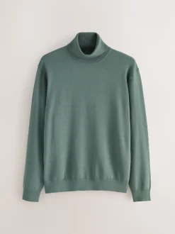 Next Bleu de sarcelle - Polo EDIT en maille à manches longues et col roulé