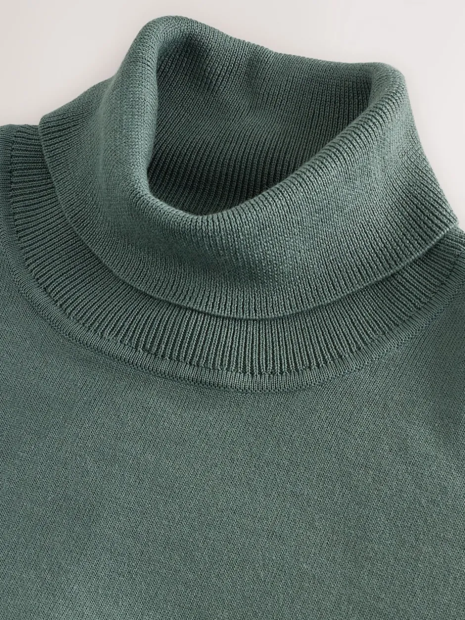 Next Bleu de sarcelle - Polo EDIT en maille à manches longues et col roulé