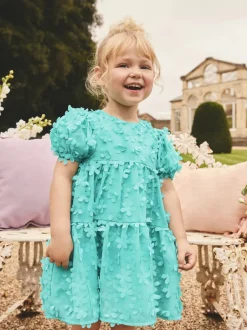 Next Bleu de sarcelle - Robe manches courtes  3D Flowers Robe (3mois -8ans) Best