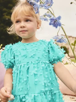 Next Bleu de sarcelle - Robe manches courtes  3D Flowers Robe (3mois -8ans) Best