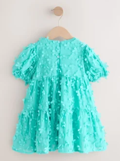 Next Bleu de sarcelle - Robe manches courtes  3D Flowers Robe (3mois -8ans) Best