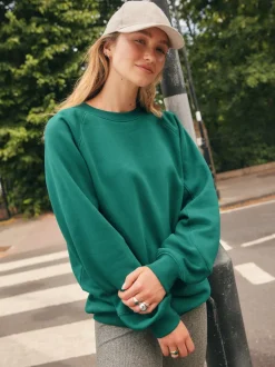 Next Bleu de sarcelle - Sweat-shirt épais décontracté à Col rond Sale