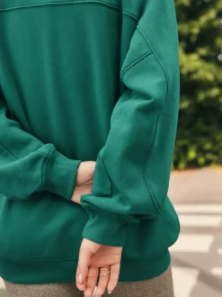 Next Bleu de sarcelle - Sweat-shirt épais décontracté à Col rond Sale