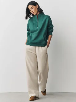 Next Bleu de sarcelle - Sweat-shirt décontracté en jersey épais à col zippé Sale