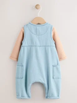 Next Bleu Denim - Ensemble bébé salopette et body (0mois-2ans) Discount