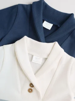 Next Bleu et Blanc rayées - Barboteuse en jersey pour bébé 2 Pack Outlet