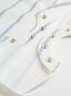 Next Bleu et Blanc rayées - Barboteuse en jersey pour bébé 2 Pack Outlet