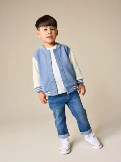 Next Bleu et écru - Blouson bomber en jersey (3mois-7ans) Outlet