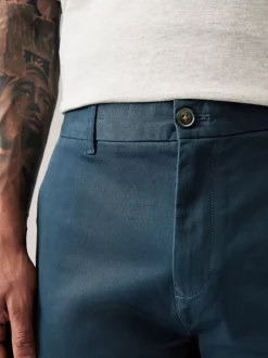 Next - Ajustement droit - Pantalon chino stretch Bleu foncé Clearance