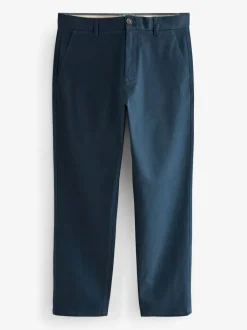 Next - Ajustement droit - Pantalon chino stretch Bleu foncé Clearance