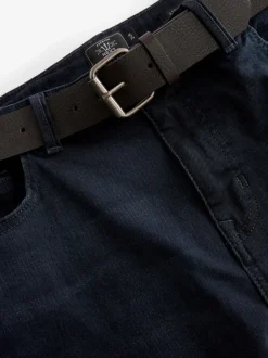 Next bleu foncé - Ajustement droit - Jean authentique ceinturé Hot