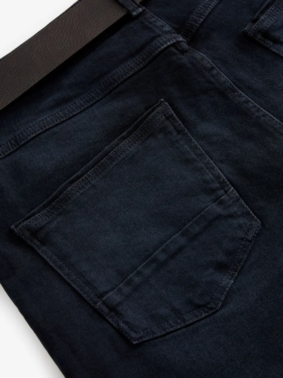 Next bleu foncé - Ajustement droit - Jean authentique ceinturé Hot