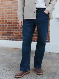 Next - Coupe ample - délavé vintage Denim Jeans Bleu foncé Discount