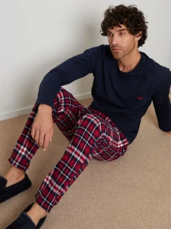 Threadbare - Ensemble pyjama Blend manches longues bleu foncé Outlet