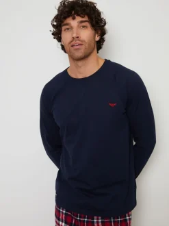 Threadbare - Ensemble pyjama Blend manches longues bleu foncé Outlet