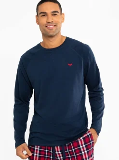 Threadbare - Ensemble pyjama Blend manches longues bleu foncé Outlet