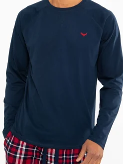 Threadbare - Ensemble pyjama Blend manches longues bleu foncé Outlet