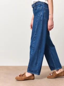 Next bleu foncé - Jean barrel ceinturé Sale