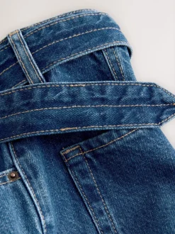 Next bleu foncé - Jean barrel ceinturé Sale