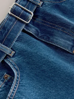 Next bleu foncé - Jean barrel ceinturé Sale