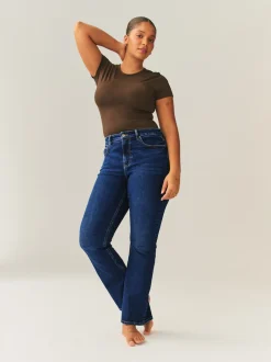 Next bleu foncé - Jean bootcut extensible en denim Hourglass