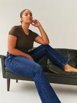 Next bleu foncé - Jean bootcut extensible en denim Hourglass