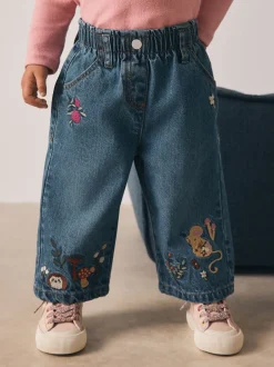 Next bleu foncé - Jean brodé souris (3mois-7ans) Clearance