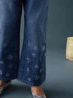 Next bleu foncé - Jean large avec ornements thermiques (3-16ans) New