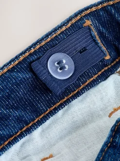 Next bleu foncé - Jean orné d’un large imprimé fleuri (3-16ans) Online