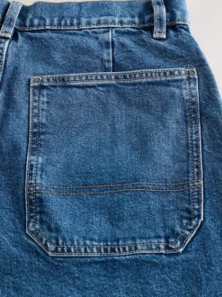 Next bleu foncé - Jeans larges utilitaires à taille haute