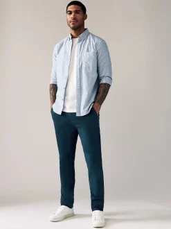 Next Bleu foncé - Pantalon chino stretch skinny Discount