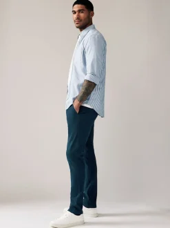 Next Bleu foncé - Pantalon chino stretch skinny Discount