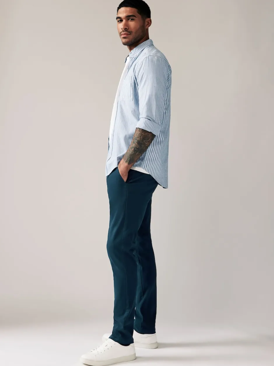 Next Bleu foncé - Pantalon chino stretch skinny Discount