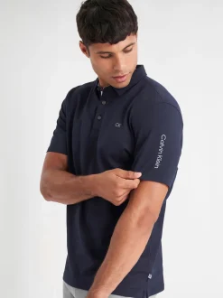 Calvin Klein Golf - Polo Uni bleu foncé Sale