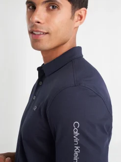 Calvin Klein Golf - Polo Uni bleu foncé Sale