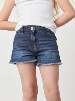 Next bleu foncé - Short en jean à bords effilochés (3-16ans) Best