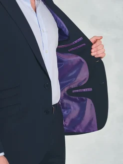 Brook Taverner Bleu foncé - Veste de costume habillé lavable en laine mélangée Best