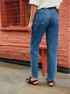 Next Bleu foncé de denim - Jean colonne extensible Mom Comfort New