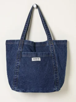 Fat Face Bleu foncé de denim - Sac cabas FatFace à poche 100% Coton