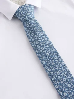 Next - Cravate (3-16 ans) Bleu foncé imprimé floral New