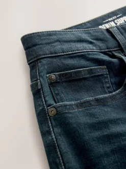 Next - Jeansextensible classique coupe fuselée régulière Bleu foncé lavé Hot