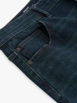 Next - Straight Fit Classic Jeans extensibles Bleu foncé lavé Outlet