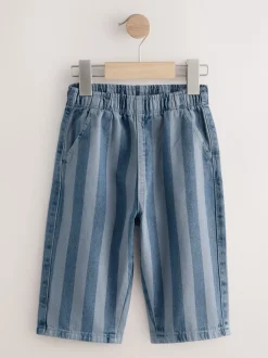 Next - Pantalon large à enfiler (3mois-7ans) Bleu foncé rayé